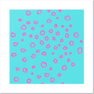 Abstract boho pink bubble pattern Posters and Art